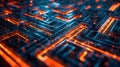 Abstract representation of a digital maze with AI-driven algorithms navigating through