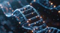 DNA Helix Structure Abstract Illustration, Depicts Complex Genetic Information and Molecular Biology Royalty Free Stock Photo