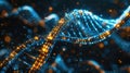 Glowing Digital DNA Strand Structure with Binary Code and Data Flowing Royalty Free Stock Photo