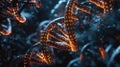 DNA Code Visualization with Binary Digits and Glowing Futuristic Data Transfer Royalty Free Stock Photo