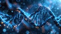Digital DNA Helix Structure with Binary Code Data Stream, Genetic Science Concept Royalty Free Stock Photo