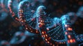 Digital DNA Helix Structure with Binary Code, Representing Futuristic Technology and Genetic Enginee Royalty Free Stock Photo