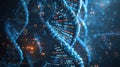 DNA Helix with Binary Code Background, Genetic Engineering and Digital Future Concept Royalty Free Stock Photo
