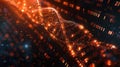 DNA Structure with Binary Code Glowing in Abstract Space, Futuristic Genetic Technology Royalty Free Stock Photo