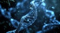 Secured Genetic Code: DNA Strand with Lock Icon and Digital Data Overlay Royalty Free Stock Photo