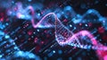 Abstract DNA Double Helix Structure with Digital Data for Science and Technology Royalty Free Stock Photo