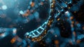 Digital DNA Helix Structure with Binary Code, Abstract Technology Background Illustration Royalty Free Stock Photo