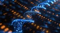 Abstract DNA Helix Structure with Binary Code Background for Technological Innovation Royalty Free Stock Photo
