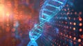 DNA Double Helix Structure with Binary Code for Science and Technology Innovation Royalty Free Stock Photo