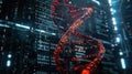 Abstract Futuristic DNA Structure with Code Data and Binary Number Information Royalty Free Stock Photo