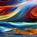 An abstract representation of the elements of nature, with swirling patterns of fire, water, earth, and air merging together2, G Royalty Free Stock Photo