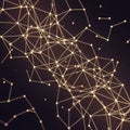 Create a network pattern on a dark background, resembling digital or Royalty Free Stock Photo