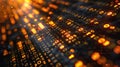 Abstract Digital Binary Code Background with Golden Glowing Light Effect. Royalty Free Stock Photo