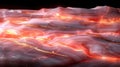 Abstract representation of flowing lava with glowing patterns and textures Royalty Free Stock Photo