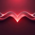 Abstract Red Heart Shape Formed by Glowing White Lines on Dark Red love romance Royalty Free Stock Photo