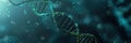 An abstract representation highlighting the intricate double helix structure of DNA against a dark background filled