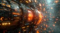 An abstract representation of the hightech stock exchange displays a mazelike structure made up of circuit boards and