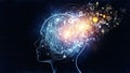 Abstract representation of human brain and interconnected ideas Royalty Free Stock Photo
