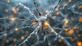 Abstract representation of the human nervous system with neural networks and synapse