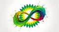 Abstract Infinity Symbol with Vibrant Splashes of Color and BP Logo Royalty Free Stock Photo