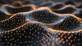 Abstract Glowing Network Connection Background with Futuristic Orange Dots Royalty Free Stock Photo