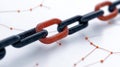 Abstract Representation of Modern Technology Featuring 3D Linked Chains in Red and Black Color Royalty Free Stock Photo