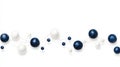 Abstract representation of molecular structure with spheres in navy blue and white colors Royalty Free Stock Photo