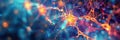 An abstract representation of a neural network with nodes and connections, showing how AI processes and learns data Royalty Free Stock Photo
