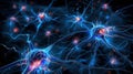 Neurons Network in The Brain Cell Structure Synapse Biology Brain Activity Royalty Free Stock Photo