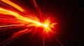 Abstract Fiery Explosion of Bright Orange and Yellow Light Streaks Against Dark Background Royalty Free Stock Photo
