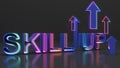 An abstract representation of skills developing for business and gaming competition.Skill up Characters with Neon Light