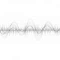 Abstract representation of a sound wave pattern with smooth, overlapping curves and