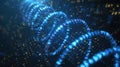DNA Helix with Binary Code Background Represents Genetics and Future Technology Research Royalty Free Stock Photo
