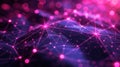 Abstract Pink and Blue Plexus Background, Future Technology Innovation Connection Royalty Free Stock Photo