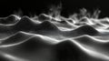 Abstract Representation of Waves with Smoke and Light on Dark Background in Black and White Royalty Free Stock Photo