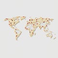 Global Issues World Map with Red Hotspots Royalty Free Stock Photo