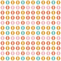 Abstract retro geometric background. Vector seamless repeat pattern of curved shapes.