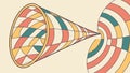 Abstract Retro Geometric Funnel Swirl Pattern, vector design Generative AI Royalty Free Stock Photo