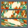 Abstract retro horizontal banners set