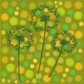 Abstract retro illustration with dandelions Royalty Free Stock Photo