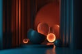 Abstract retro interior design background. Generative AI