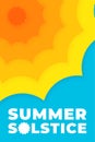 Abstract retro minimal summer solstice poster. Bright sun equinox holiday vintage print. Trendy minimalist placard