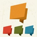 Abstract retro origami banners and speech bubbles