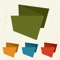 Abstract retro origami banners and speech bubbles Royalty Free Stock Photo