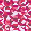 Abstract retro round shapes pattern in pink shades