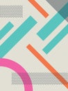 Abstract retro 80s background with geometric shapes and pattern. Material design wallpaper.