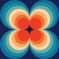 Abstract Retro Seamless Backround Orange on Dark Blue Vintage Seamless Pattern Repeating Pattern