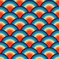 Abstract Retro Seamless Backround waves orange blue Vintage Seamless Pattern Repeating Pattern