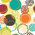 Abstract retro seamless pattern with circles, dots and round shapes Royalty Free Stock Photo