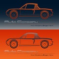 Abstract retro sport car design